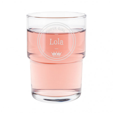 Vetro d'acqua per una ragazza incisa