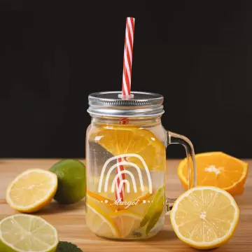 Mason Jar bambino in vetro personalizzabile|Design inciso e arcobaleno