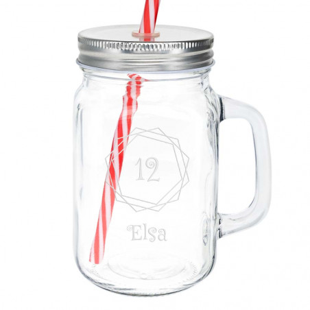 Mason Jar vetro con design personalizzato di compleanno Mason Jar vetro con design personalizzato di compleanno