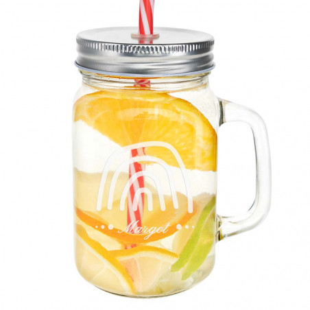 Mason Jar personalizzato unico arcobaleno
