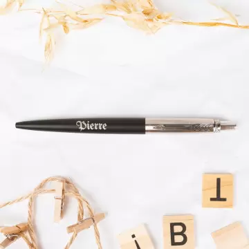 Penna a sfera Parker nera Jotter testo personalizzato |Incisione del testo