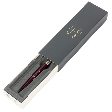 Testo inciso con penna Parker Jotter viola Testo inciso con penna Parker Jotter viola