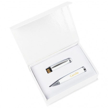 Bianco stampato testo USB flash drive Bianco stampato testo USB flash drive