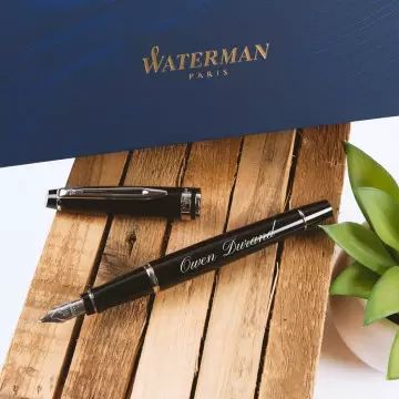 Penna stilografica Expert Waterman nera personalizzata |Incisione del testo