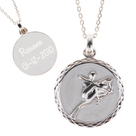 Collana zodiacale Sagittario in argento inciso Collana zodiacale Sagittario in argento inciso