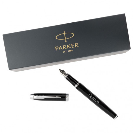 Penna Plume Parker IM nero con incisione del testo Penna Plume Parker IM nero con incisione del testo