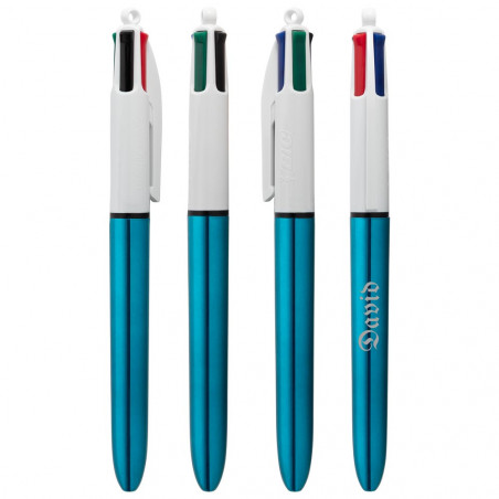 4 penna di colore Bic blu inciso 4 penna di colore Bic blu inciso