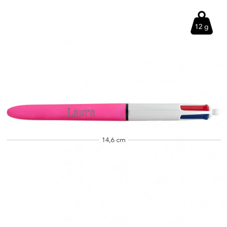 Dimensione penna rosa 4 colori dal marchio Bic Dimensione penna rosa 4 colori dal marchio Bic