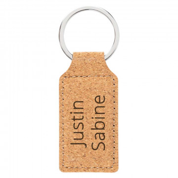 Portachiavi rettangolare in sughero inciso