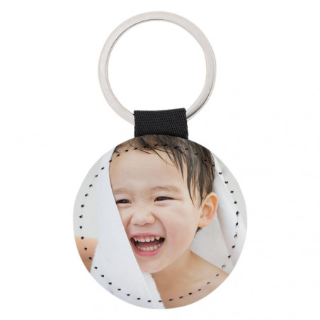 Portachiavi in pelle rotonda personalizzabile Portachiavi in pelle rotonda personalizzabile