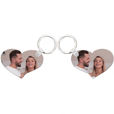 Lotto 2 portachiavi cuore foto personalizzate