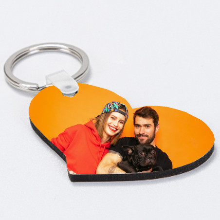 Portachiavi cuore amore unico con foto