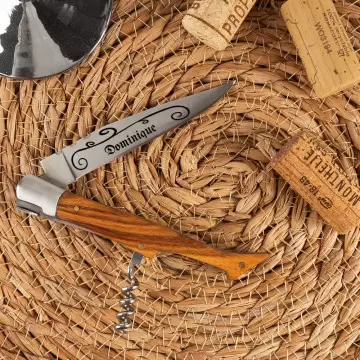 Coltello tascabile in legno di frassino personalizzato | Incisione design Tattoo