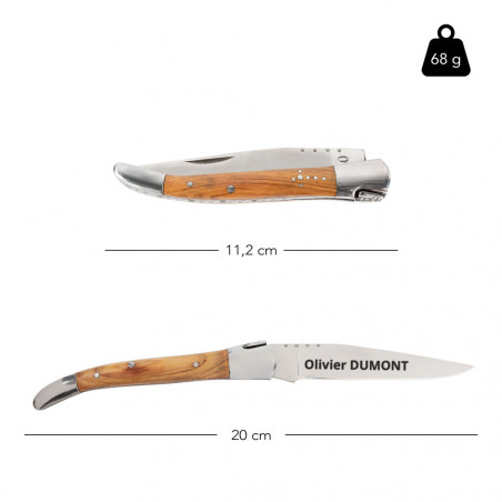 Dimensioni del coltello da tasca con manico Olivier Dimensioni del coltello da tasca con manico Olivier