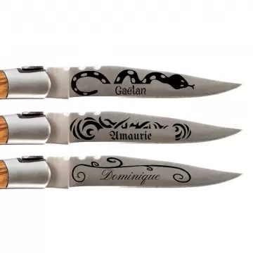 Coltello Baladéo personalizzato con incisione tattoo e testo