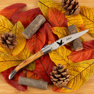 Coltello da tasca personalizzato per la natura - Natura design & testo inciso