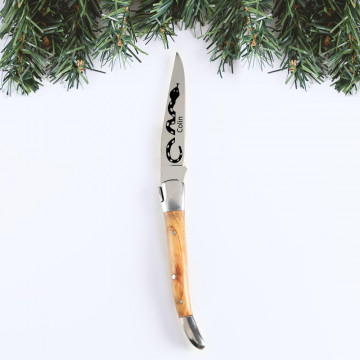 Coltello da tasca in legno e acciaio personalizzato