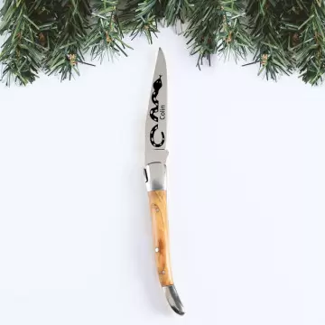 Coltello da tasca in legno e acciaio personalizzato