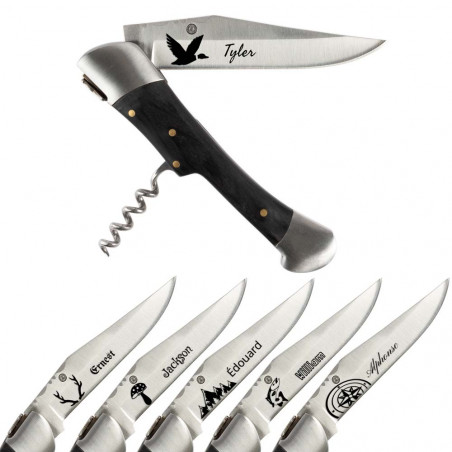 Coltello esterno maniglia natura nera per personalizzare Coltello esterno maniglia natura nera per personalizzare