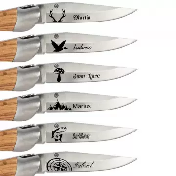 Coltello outdoor in legno personalizzato con incisione e motivo