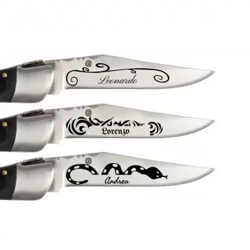 Coltello tascabile tattoo personalizzato con incisione e motivo