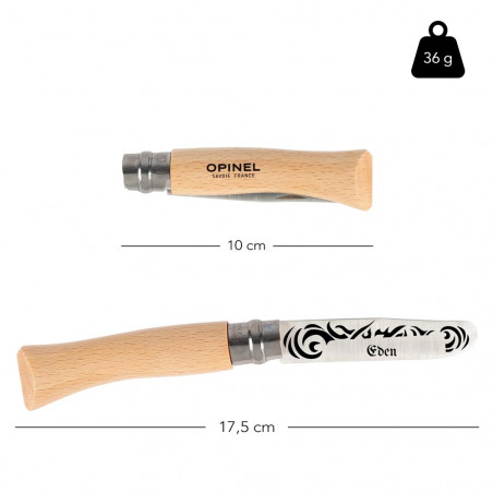 Dimensione del coltello Tatuaggio Opinel bambino Dimensione del coltello Tatuaggio Opinel bambino