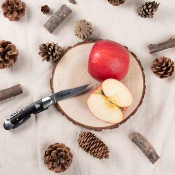 Coltello multifunzione nero inciso