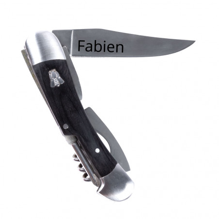 Coltello multifunzione nero inciso e personalizzato Coltello multifunzione nero inciso e personalizzato