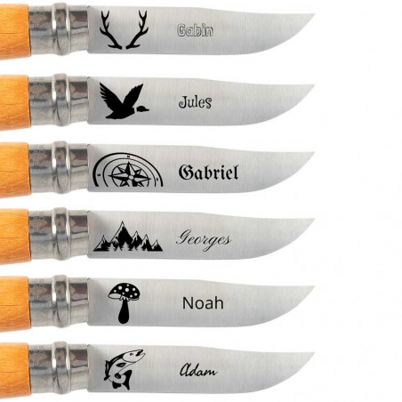 Lama di coltello Opinel natura personalizzata Lama di coltello Opinel natura personalizzata