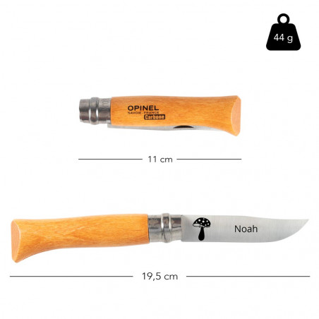 Dimensione del coltello Opinel natura personalizzata Dimensione del coltello Opinel natura personalizzata