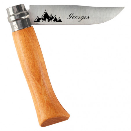 Scatola portacoltelli Opinel unica con incisione naturale Scatola portacoltelli Opinel unica con incisione naturale