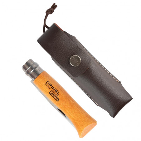 Coltello da tatuaggio Opinel con custodia in pelle Coltello da tatuaggio Opinel con custodia in pelle