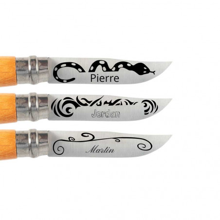 Lama di coltello Opinel tatuaggio personalizzato Lama di coltello Opinel tatuaggio personalizzato