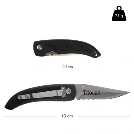 Dimensioni del coltello a clip in gomma Dimensioni del coltello a clip in gomma