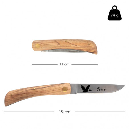 Dimensione del coltello legno natura Dimensione del coltello legno natura