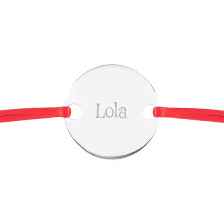 Bracciale in corda rossa inciso