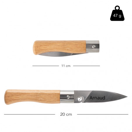 Dimensione del coltello in rovere personalizzato Dimensione del coltello in rovere personalizzato