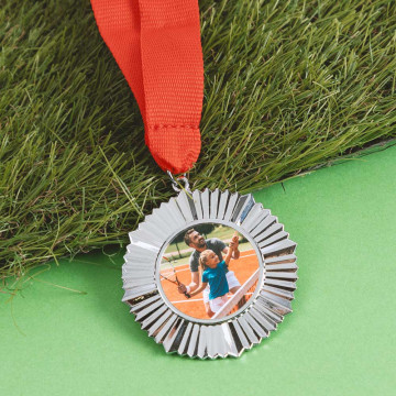 Premio medaglia d'argento personalizzata con bordi originali