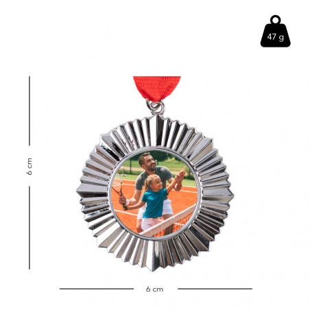 Medaglia sportiva in argento con bordo originale Medaglia sportiva in argento con bordo originale