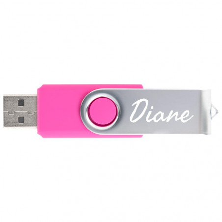UnitÃ flash USB rosa con testo inciso