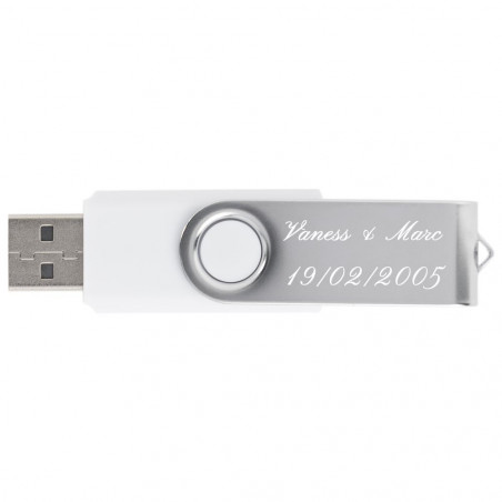 Chiave USB twister bianco inciso testo