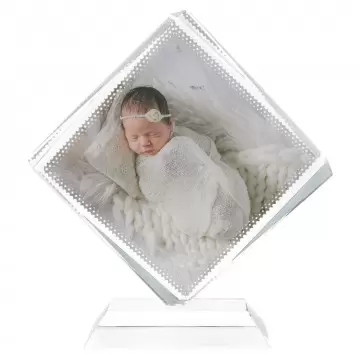 Cornice in vetro a rombo personalizzata con foto