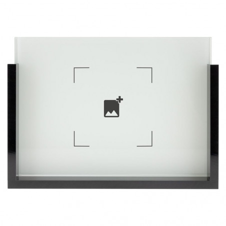 Telaio in vetro con singolo supporto nero con foto stampata