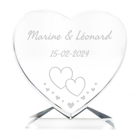 Cuore di vetro per personalizzare con il design dell'amore