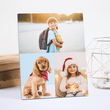 Rettangolo telaio in legno con buccia collage foto personalizzate