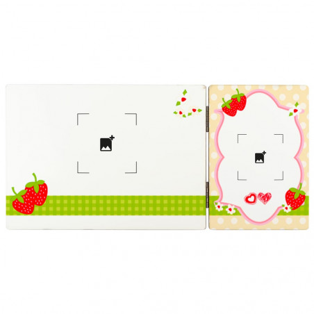 Cornice doppia fragola con stampa 2 foto Cornice doppia fragola con stampa 2 foto