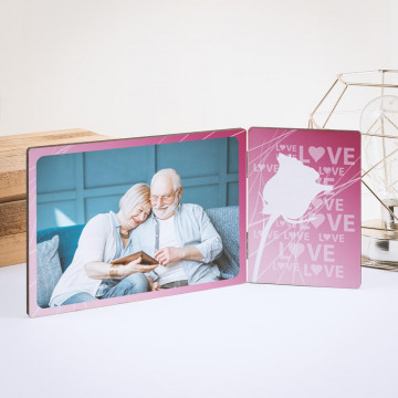 Cornice 2 foto tema rosa personalizzata