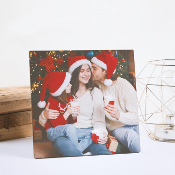 Cornice portafoto quadrata in legno personalizzata |Telaio con piede