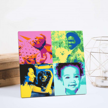 Cornice quadrato in legno Pop Art foto per personalizzare