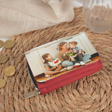 Portafoglio rosso per personalizzare con foto